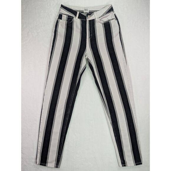 Black & White Striped Hight Waisted Mom Jeans Size W26 by BDG Urban Outfitters - Picture 1 of 13